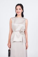Chân váy dài vải lụa dáng chữ A khoá thân sau - Ảnh 5