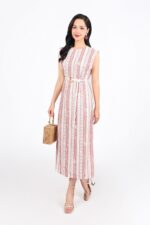 Đầm dạo phố vải lưới hai lớp dáng suông cổ tròn vai chờm - Ảnh 2