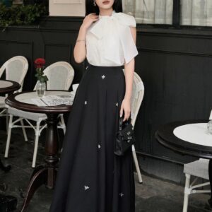 Chân váy dài công sở vải tuyn dáng A